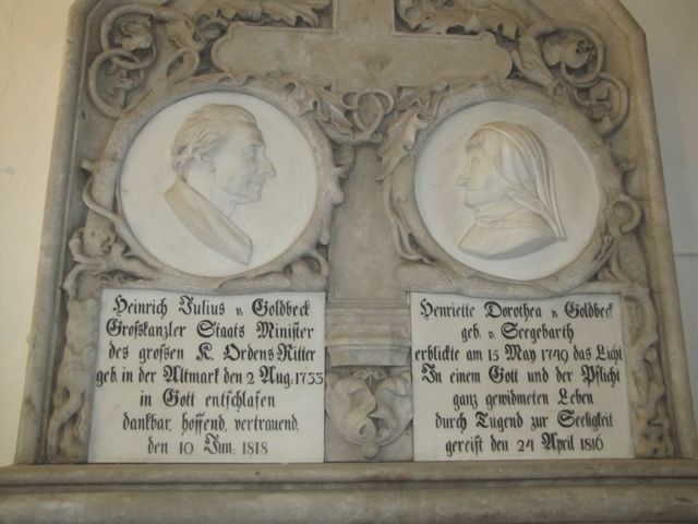 Kirche, Epitaph Familie von Goldbeck