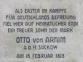 Denkmal Otto von Arnim, Inschrift
