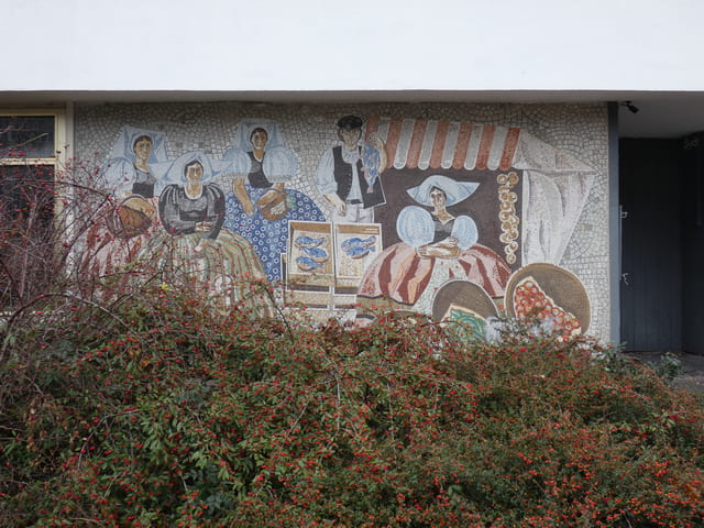 Wandmalerei an der Stadtmauer