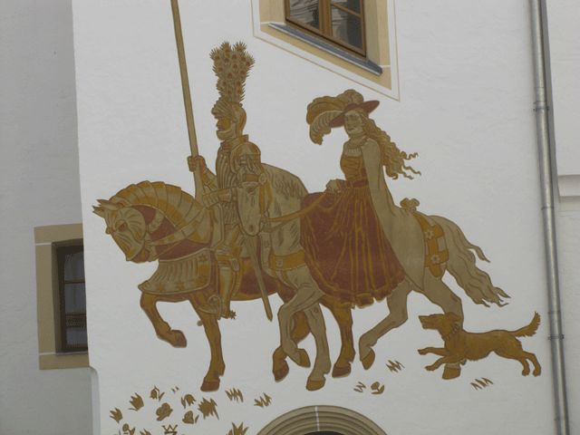 Wandmalerei im Schlosshof