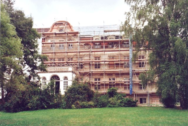 Schloss Ribbeck während der Rekonstruktion