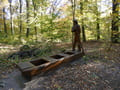 Skulpturenpfad im Tiergarten - Holzfigur "Kahnfahrer"