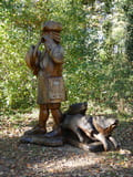 Skulpturenpfad im Tiergarten - Holzfigur "Hornbläser"