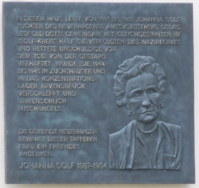 Schumann-Villa; Gedenktafel für Johanna Solf