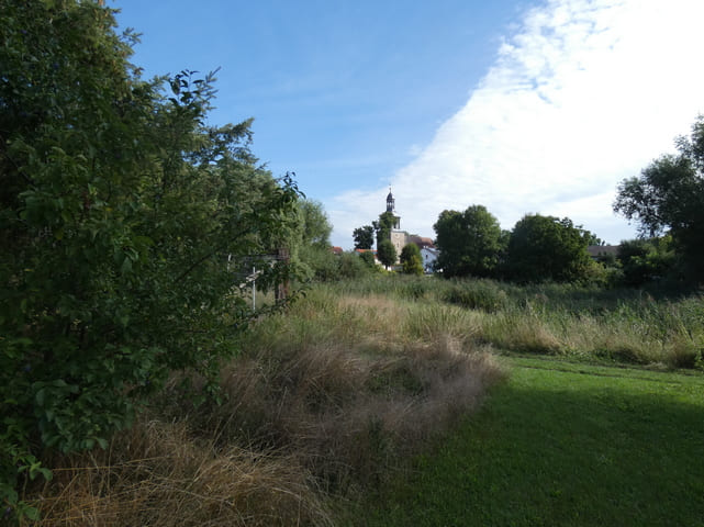 Blick zur Kirche Vehlefanz