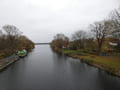 Blick von der Eisenbahnbrücke über den Oder-Havel-Kanal zum Lehnitzsee