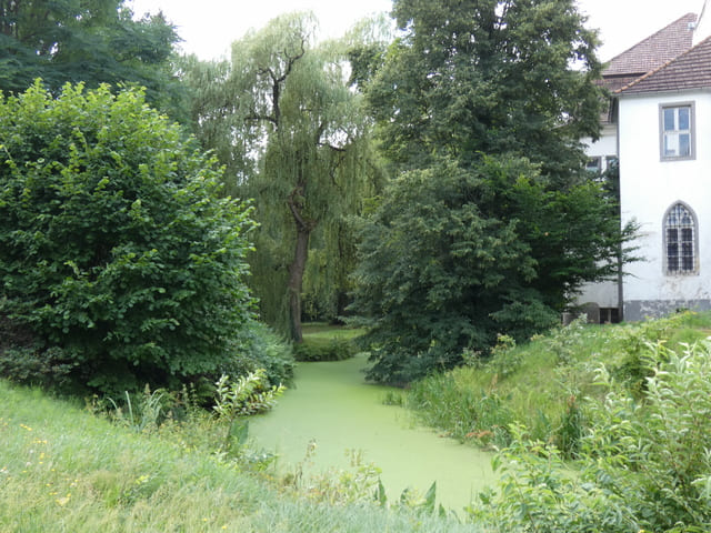Wassergraben am Schloss Lindenau