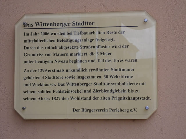Infotafel Wittenberger Stadttor