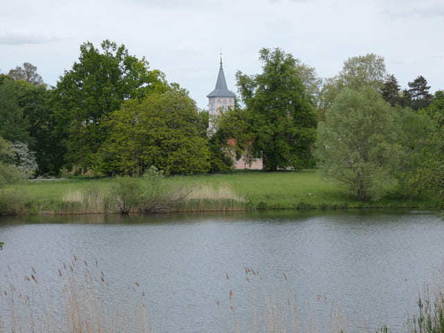 Blick von der Hohensaaten-Friedrichsthaler Wasserstraße zur Criewener Kirche