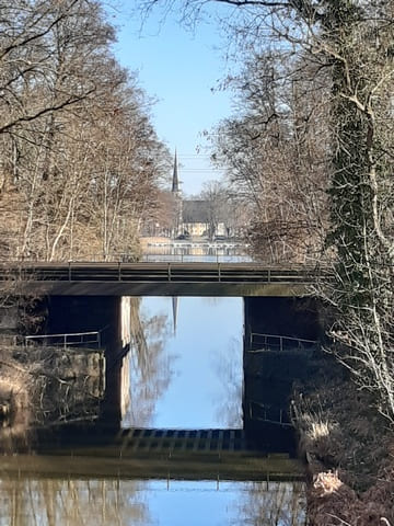 Blick von der Rankenheimer Brücke zur Christuskirche