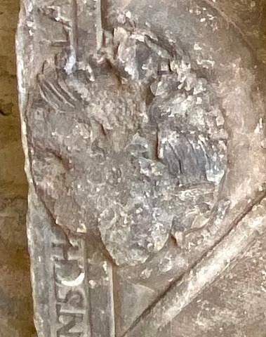 Burg Ziesar, Wappen am Epitaph Caspar von Arnim<BR />Foto von Ulrich Gießmann