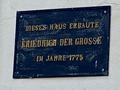 Haus Friedrich des Großen, Erinnerungstafel<BR />Foto von Ulrich Gießmann