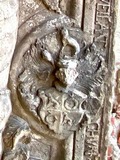 Burg Ziesar, Wappen am Epitaph Caspar von Arnim<BR />Foto von Ulrich Gießmann