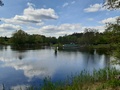 Blick über den Mühlenteich (Friedrich-Wilhelm-Kanal) zum Treidelkahn