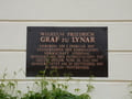 Gedenktafel an Wilhelm Friedrich Graf zu Lynar am Schloss