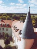 Blick vom Schlossturm in den Innenhof
